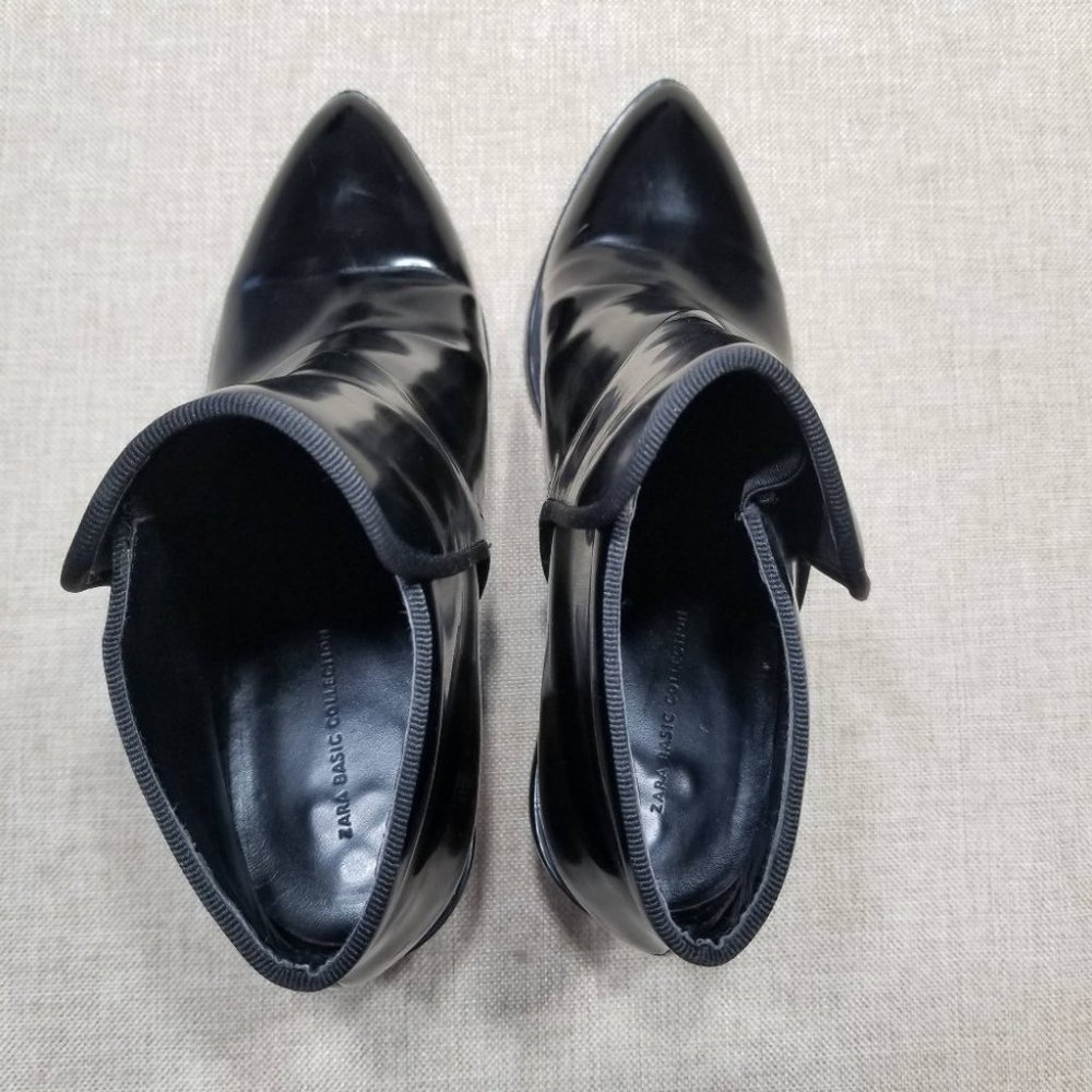 Zara Basic Collection Black Ankle Block Heel Boot… - image 8